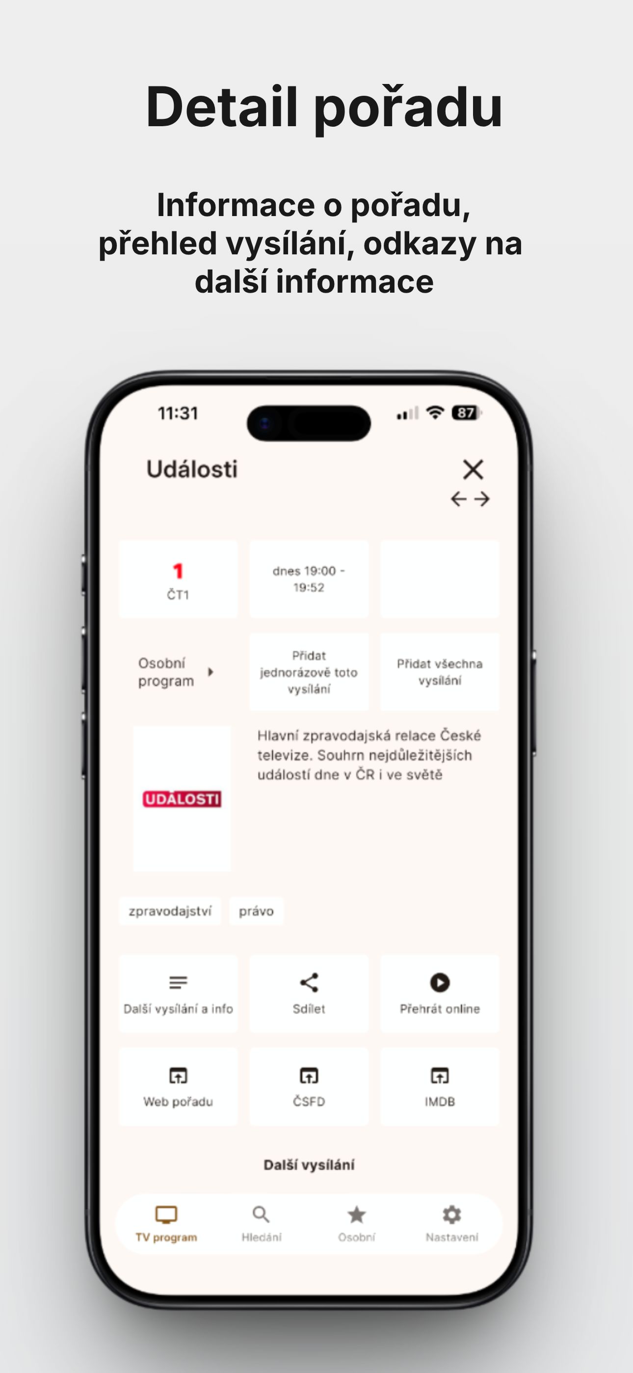 Mobilní aplikace Vtelevizici (TV program)