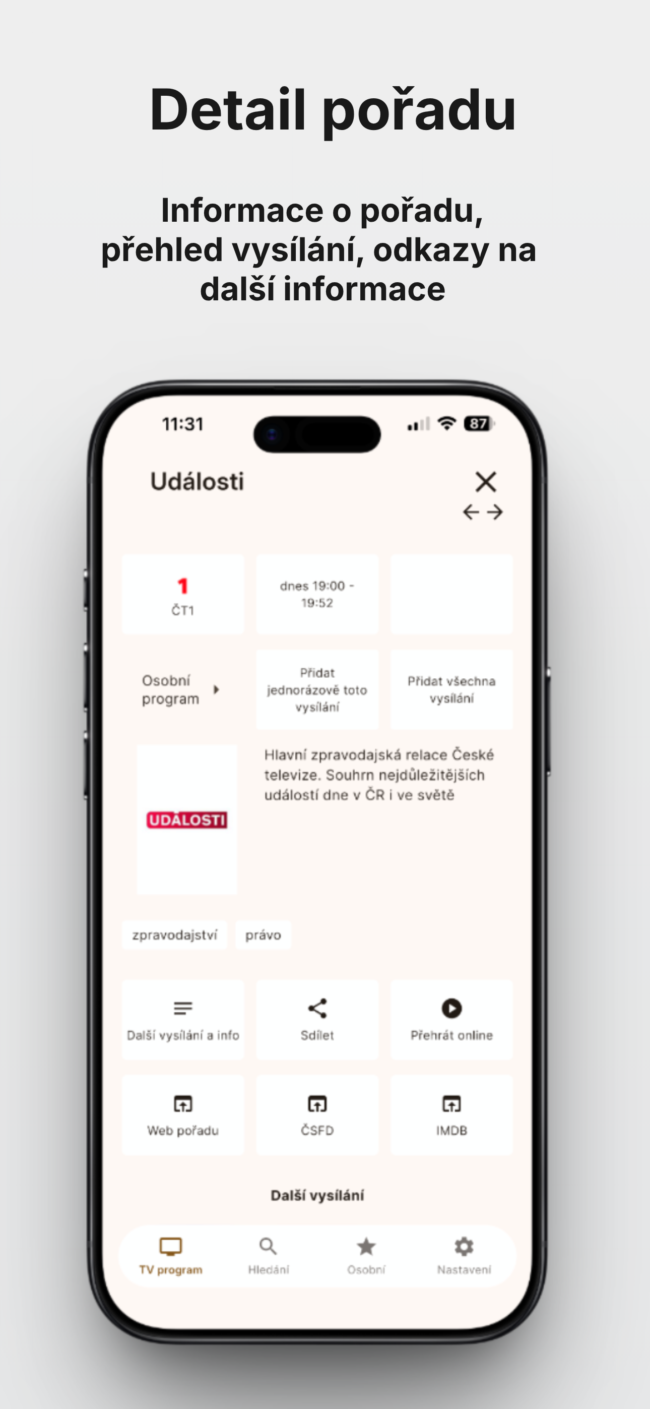 Mobilní aplikace Vtelevizici (TV program)