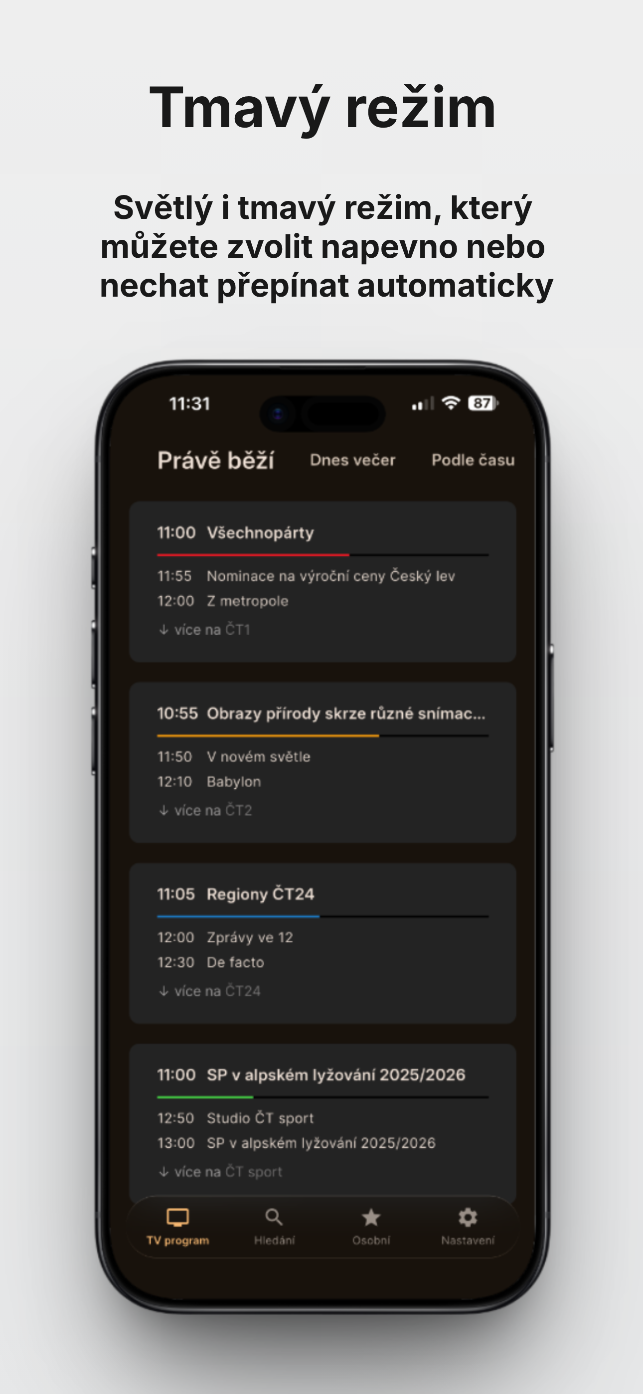 Mobilní aplikace Vtelevizici (TV program)