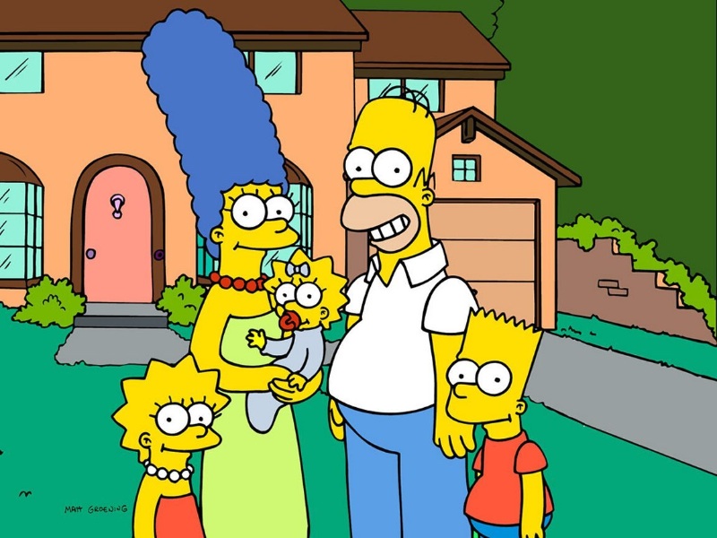 Typický obrázek rodinky Simpsonových